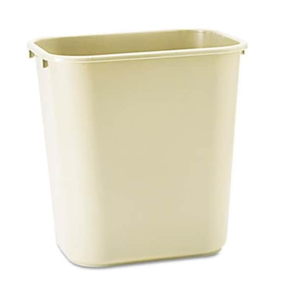 Rcp 295600BG Soft Molded Plastic Wastebasket  Rectangular  7 gal  Beige